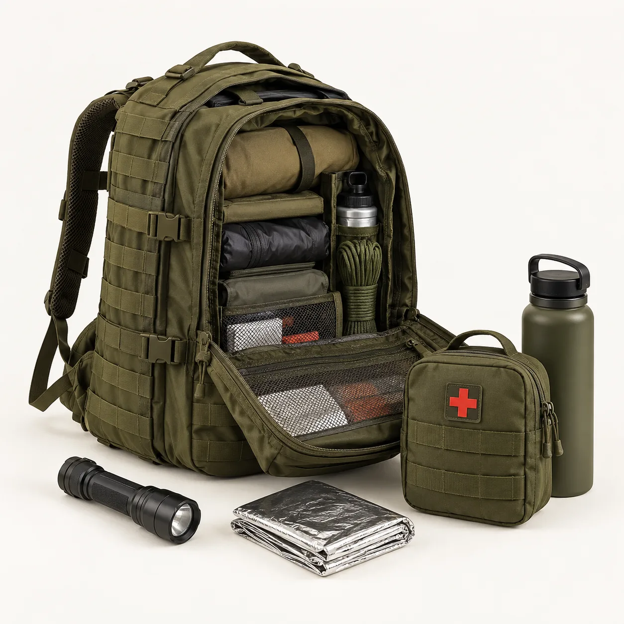Imagen ilustrativa de Mochila de evacuación equipada (bug out bag)