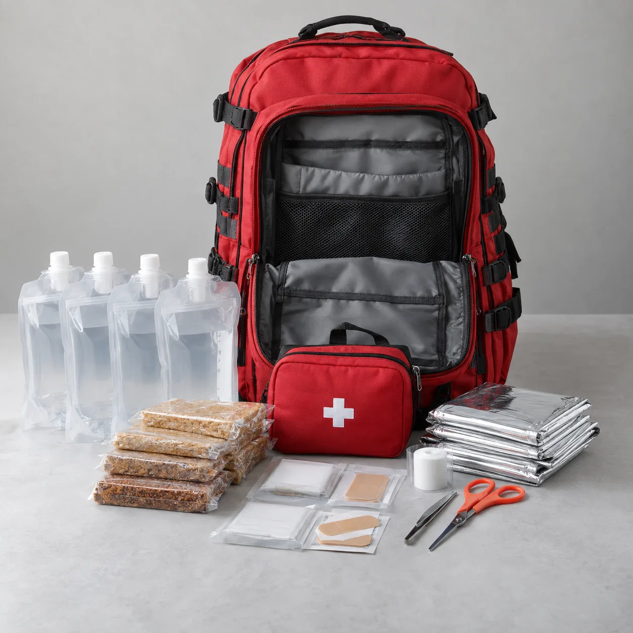 Imagen ilustrativa de Ready America 70380 Mochila kit de emergencia 72 h para 4 personas