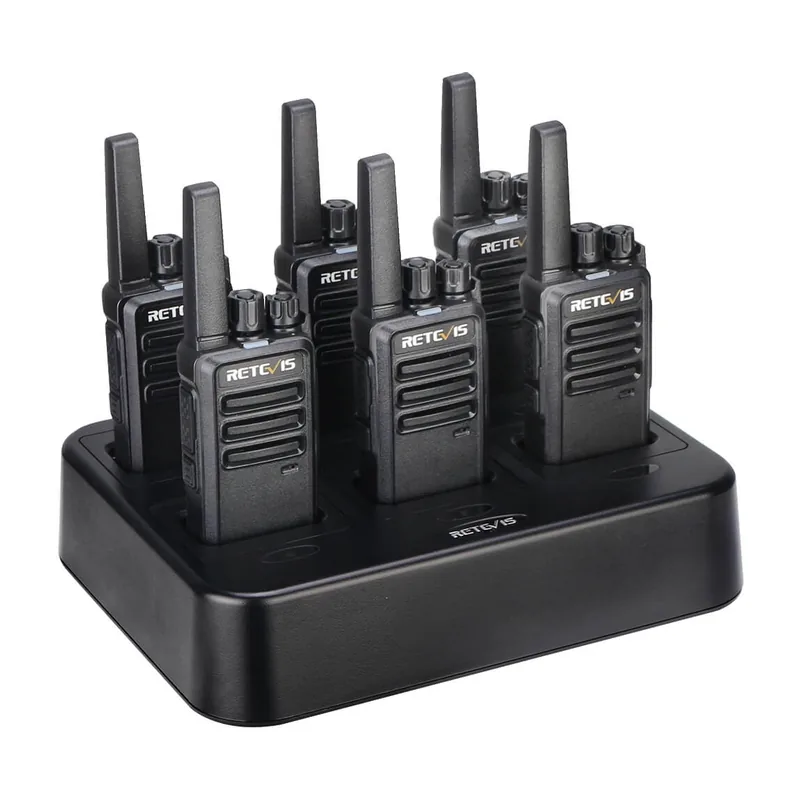 Retevis RT668 walkie talkie PMR446 con auricular y cargador de 6 vías