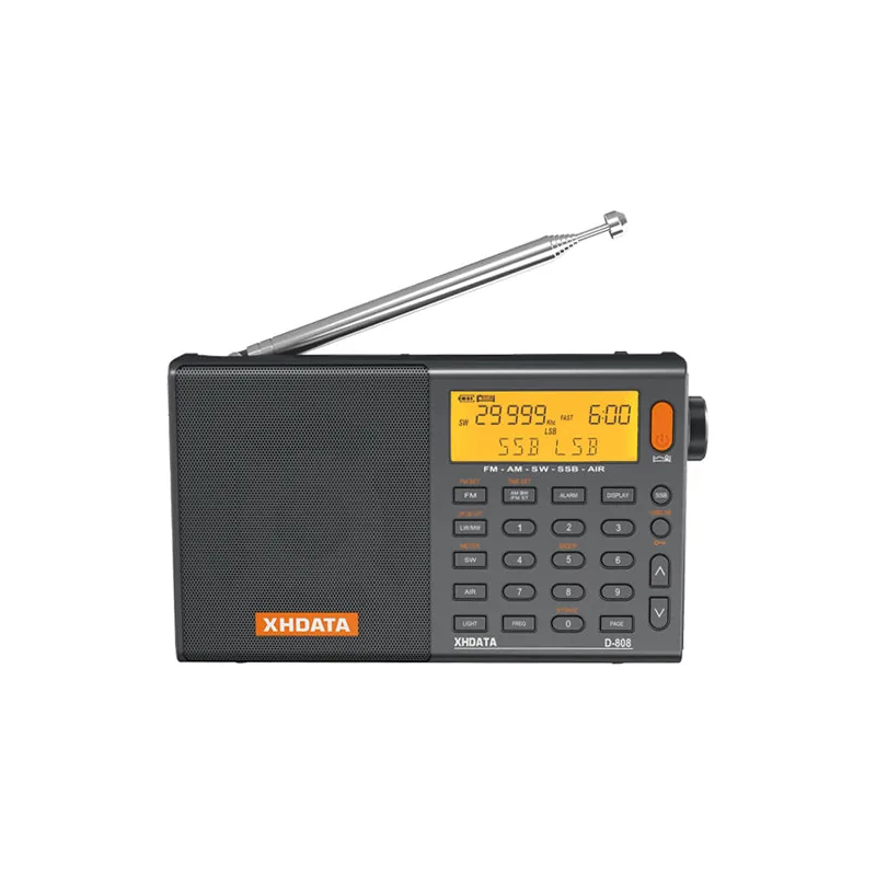 XHDATA D-808 radio portátil con FM, MW, LW, onda corta y banda aérea