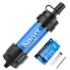 Filtro de agua portátil 0.1µm tipo Sawyer Mini — hasta 100.000 litros
