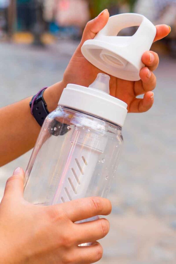 ZGG-A03-g03 Botella filtrante 650ml senderismo — filtro 1500L integrado