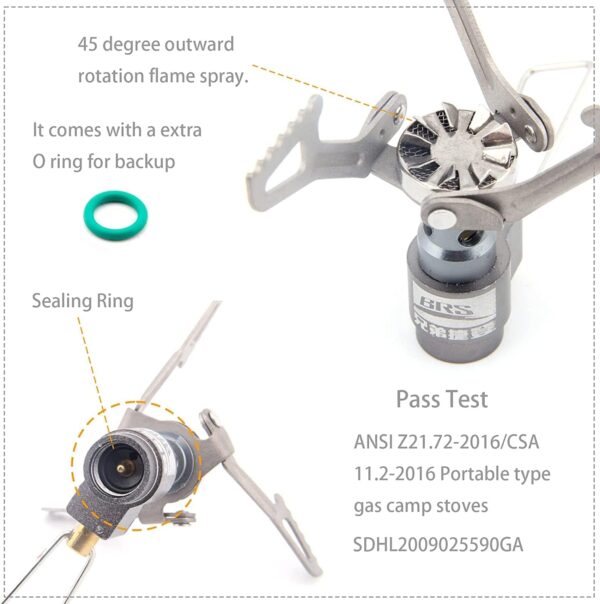ZGG-F04-g03 Hornillo gas titanio ultraligero 26g — tipo BRS-3000T 2700W