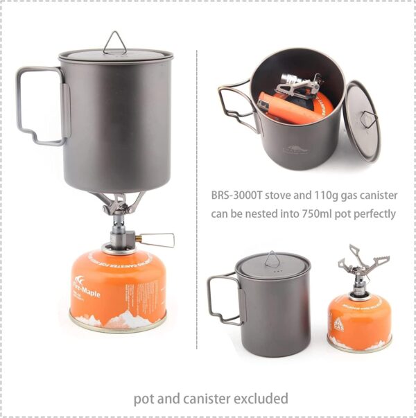 ZGG-F04-g04 Hornillo gas titanio ultraligero 26g — tipo BRS-3000T 2700W