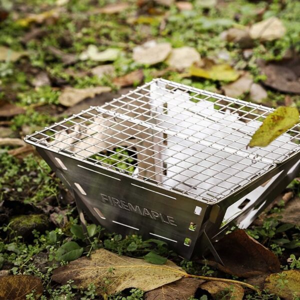 ZGG-F05-g02 Estufa de leña plegable acero inoxidable — picnic y bushcraft