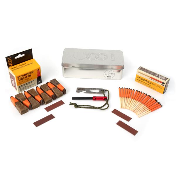 ZGG-F06-g01 Kit completo de encendido — yesca, ferrocerio, cerillas y magnesio