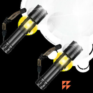 Linterna táctica 3500 lúmenes con zoom — LED P70 batería 26650