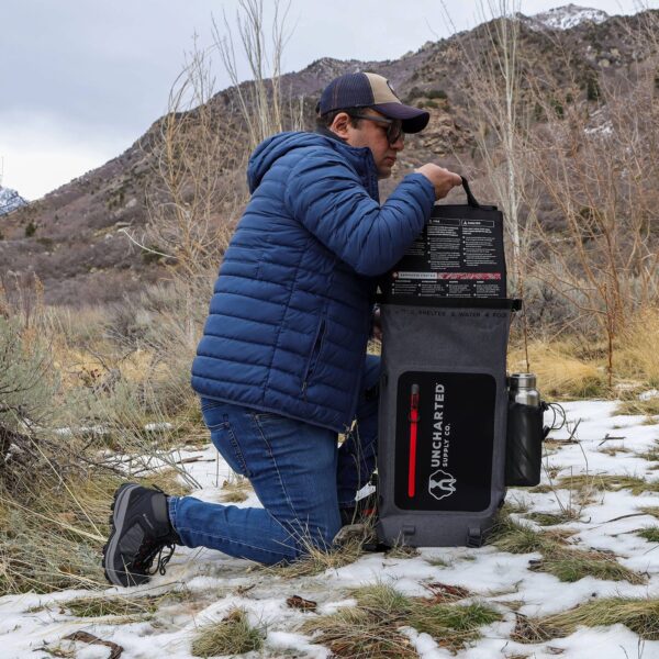 ZGG-K01-g04 Kit supervivencia 72 horas mochila 35L — agua, fuego, refugio, primeros auxilios