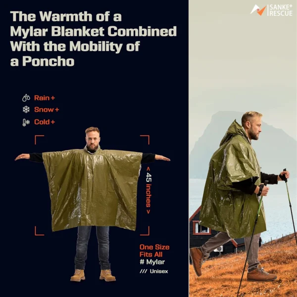 kf-S6245a9600b85463f88d97f6b727de72cv Poncho impermeable termico de emergencia — manta y refugio en uno